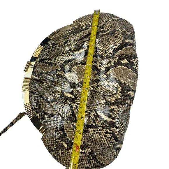 JUDITH LEIBER GENUINE PYTHON SNAKESKIN CLASP DEVIN PURSE CLUTCH